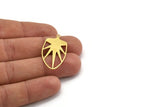 Brass Star Charm, 10 Raw Brass North Star Charms With 1 Loop, Findings (34x18.5x0.60mm) A5392