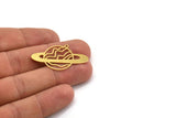 Brass Saturn Charm, 8 Raw Brass Saturn Shaped Charms With 1 Loop, Pendants, Planet Findings (24x39x0.60mm) A5395