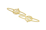 Brass Saturn Charm, 12 Raw Brass Saturn Shaped Charms With 1 Loop, Pendants, Planet Findings (19x49.5x0.60mm) A5390