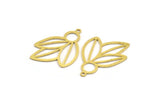 Brass Leaf Charm, 12 Raw Brass Leaf Charms With 1 Loop, Charm Pendants (30x22x0.60mm) A5394