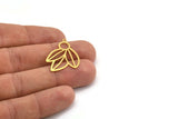 Brass Leaf Charm, 12 Raw Brass Leaf Charms With 1 Loop, Charm Pendants (30x22x0.60mm) A5394