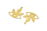 Brass Eye Charm, 10 Raw Brass Eye Charms With 1 Loop (26x24x0.60mm) A5378