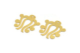 Brass Ethnic Charm, 8 Raw Brass Ethnic Motif Charms With 1 Hole, Earring Charms (26x25x0.60mm) A5436