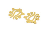 Brass Ethnic Charm, 8 Raw Brass Ethnic Motif Charms With 1 Hole, Earring Charms (26x25x0.60mm) A5436