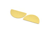 Semi Circle Blank, 10 Raw Brass Half Moon Blanks, Stamping Brass, Stamping Blanks, Findings (24x13x0.80mm) A5369
