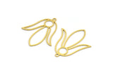 Brass Flower Charm, 24 Raw Brass Flower Charms With 1 Loop, Charm Pendants (31x27x0.60mm) A5426