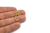 Brass Flower Charm, 24 Raw Brass Flower Charms With 1 Loop, Charm Pendants (31x27x0.60mm) A5426