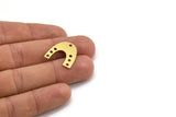 Brass Charm, 12 Raw Brass, Brass Pendants, Charm Pendants, U Shaped Charms, Brass Semi Circle Charms With 7 Holes (20x19x0.60mm) A5438