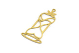 Brass Hourglass Charm, 12 Raw Brass Hourglass Shaped Charms With 1 Loop (42x21x0.60mm) A5428