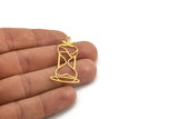 Brass Hourglass Charm, 12 Raw Brass Hourglass Shaped Charms With 1 Loop (42x21x0.60mm) A5428