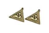 Brass Triangle Charm, Raw Brass Triangle Charm With 1 Loop, Cloud Findings, Moon And Star Findings (26x25x1.5mm) N2184