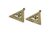 Brass Triangle Charm, Raw Brass Triangle Charm With 1 Loop, White Brass Cloud Findings, White Brass Moon And Star (26x25x1.5mm) N2172