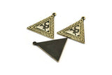 Brass Triangle Charm, Raw Brass Triangle Charm With 1 Loop, White Brass Cloud Findings, White Brass Moon And Star (26x25x1.5mm) N2172
