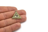 Brass Triangle Charm, Raw Brass Triangle Charm With 1 Loop, White Brass Cloud Findings, White Brass Moon And Star (26x25x1.5mm) N2172
