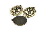Brass Oval Charm, Raw Brass Oval Charm With 1 Loop, White Brass Cloud Findings, White Brass Moon And Star Findings (29.5x23x1.5mm) N2177