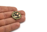 Brass Octagon Charm, Raw Brass Octagon Charm With 1 Loop, Copper Cloud Findings, Copper Moon And Star Findings (28x25x1.5mm) N2190