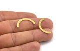 Brass Blank, 24 Raw Brass, Brass Blanks, U Shaped Blanks, Brass Semi Circle Blanks (26x2.5x0.60mm) A5111