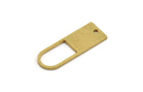 Brass D Shaped Charm, 12 Raw Brass D Shaped Charms With 1 Hole, Earrings, Findings (26x9x1mm) A5021
