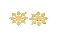 Pirinç Simetri Tılsımı, 1 Halkalı 6 Ham Pirinç Optik Simetri Tılsımı, Pirinç Bağlantı Parçası, Küpe Tılsımları (34x32x0,60 mm) A5101