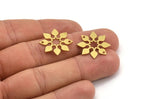 Brass Symmetry Charm, 12 Raw Brass Optical Symmetry Charms With 2 Holes, Earring Charms (22x20x0.60mm) A5137