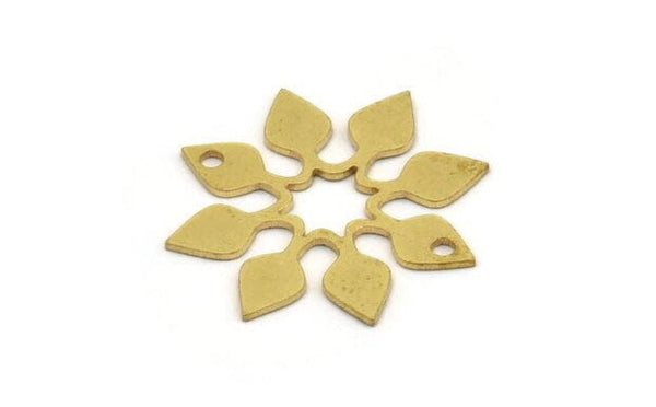 Brass Symmetry Charm, 12 Raw Brass Optical Symmetry Charms With 2 Holes, Earring Charms (22x20x0.60mm) A5137
