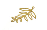 Brass Leaf Charm, 8 Raw Brass Leaf Charms With 1 Loop, Charm Pendants (42x30x0.60mm) A5115