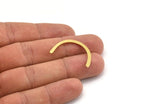 Brass Blank, 12 Raw Brass, Brass Blanks, U Shaped Blanks, Brass Semi Circle Blanks (30x2.5x1mm) A5143