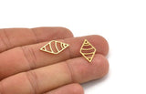 Brass Diamond Charm, 24 Raw Brass Diamond Charms With 1 Hole (21x11x0.80mm) A5144