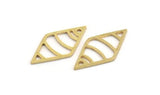 Brass Diamond Charm, 24 Raw Brass Diamond Charms With 1 Hole (21x11x0.80mm) A5144