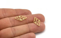 Brass Diamond Charm, 24 Raw Brass Diamond Charms With 1 Hole (21x11x0.80mm) A5103