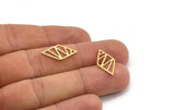 Brass Diamond Charm, 24 Raw Brass Diamond Charms With 1 Hole (21x11x0.80mm) A5103