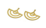 Brass D Shaped Charm, 8 Raw Brass D Shaped Charms With 1 Loop, Earrings, Findings (30x26x0.60mm) A5093