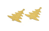 Brass Tree Charm, 8 Raw Brass Tree Charms With 1 Loop, Pendant, Findings (29x24x0.60mm) A5375