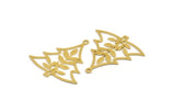 Brass Tree Charm, 6 Raw Brass Tree Charms With 1 Loop, Pendant, Findings (36x34x0.60mm) A5413