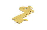 Brass Giraffe Charm, 8 Raw Brass Giraffe Charms With 1 Loop (27x16x0.60mm) A5424