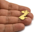 Brass Giraffe Charm, 8 Raw Brass Giraffe Charms With 1 Loop (27x16x0.60mm) A5424