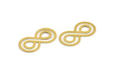 Brass Infinity Charm, 12 Raw Brass Infinity Shaped Necklace Charms, Findings (29x15x0.60mm) A5397