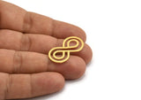 Brass Infinity Charm, 12 Raw Brass Infinity Shaped Necklace Charms, Findings (29x15x0.60mm) A5397