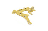 Brass Giraffe Charm, 10 Raw Brass Deer Charms With 1 Loop (24x28x0.60mm) A5422