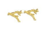 Brass Giraffe Charm, 10 Raw Brass Deer Charms With 1 Loop (24x28x0.60mm) A5422