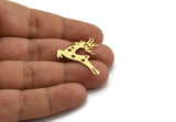 Brass Giraffe Charm, 10 Raw Brass Deer Charms With 1 Loop (24x28x0.60mm) A5422