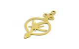 Brass Irregular Charm, 12 Raw Brass Irregular Charms With 1 Loop, Earring Charms (31x17x0.60mm) A5412