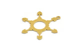 Brass Circle Charm, 12 Raw Brass Circle Shaped Arrow Pattern Charms With 1 Loop, Earring Findings, Geometric Charms (29x24x0.60mm) A5417