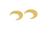 Brass Moon Charm, 24 Raw Brass Crescent Moon Charms With 1 Hole (16x5x0.60mm) A5421