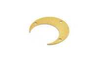 Pirinç Ay Tılsımı, 3 Delikli 8 Ham Pirinç Hilal Ay Tılsımı (24x7x0,60 mm) A5408