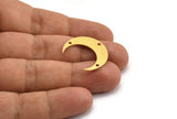 Pirinç Ay Tılsımı, 3 Delikli 8 Ham Pirinç Hilal Ay Tılsımı (24x7x0,60 mm) A5408