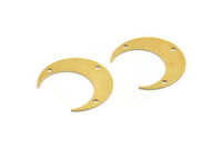 Pirinç Ay Tılsımı, 3 Delikli 8 Ham Pirinç Hilal Ay Tılsımı (24x7x0,60 mm) A5408