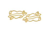 Pirinç Kalp Charm, 8 Ham Pirinç Kalp Şeklinde Bağlantı Parçası, Bağlantı Parçaları (26x39x0,60 mm) A5171