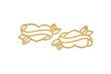 Pirinç Kalp Charm, 8 Ham Pirinç Kalp Şeklinde Bağlantı Parçası, Bağlantı Parçaları (26x39x0,60 mm) A5171