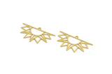Brass Sun Charm, 12 Raw Brass Rising Sun Shaped Charms With 1 Loop, Charm Pendants (17x30x0.60mm) A5176